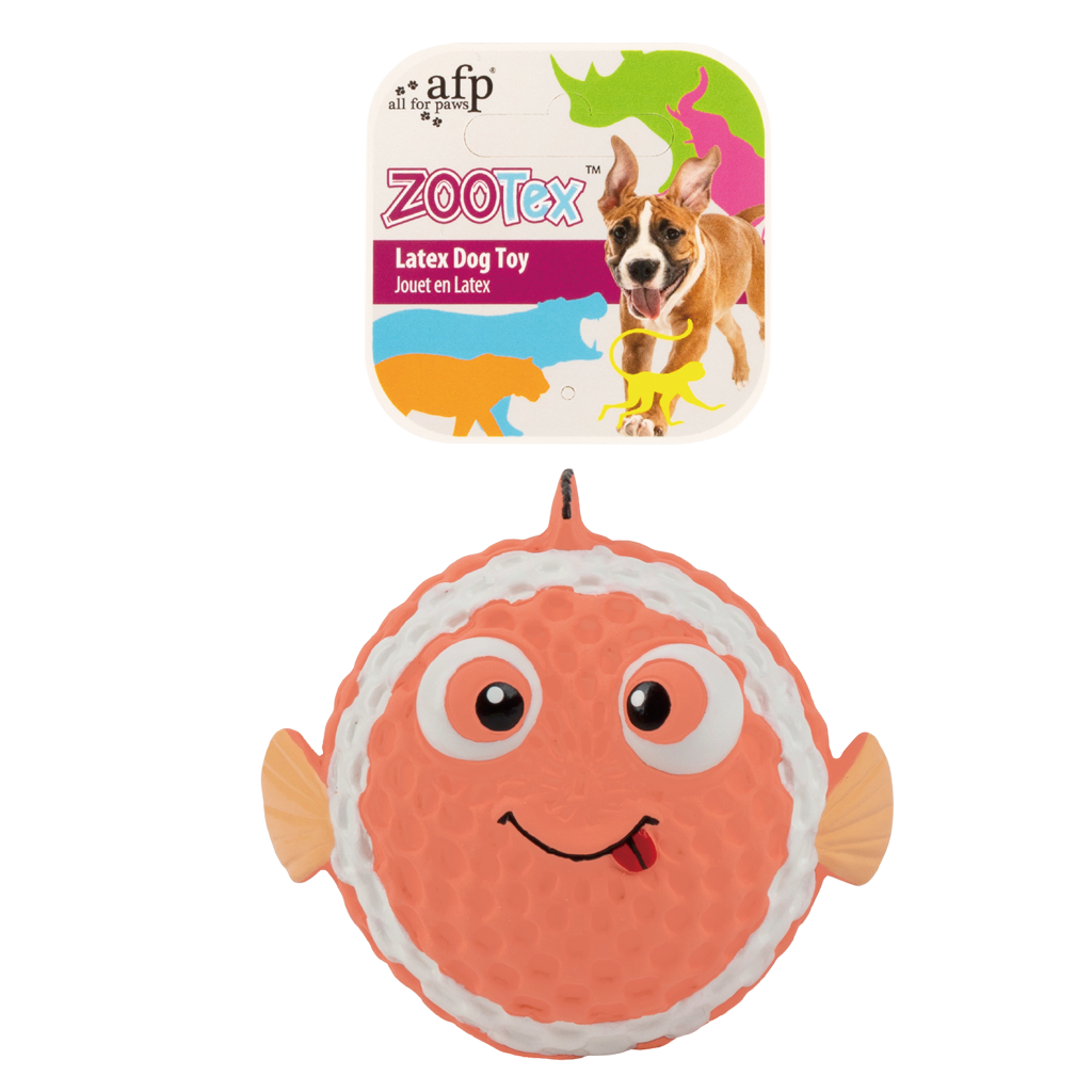 AFP Bouncy Clown Fish jouet en latex pour chien avec couineur