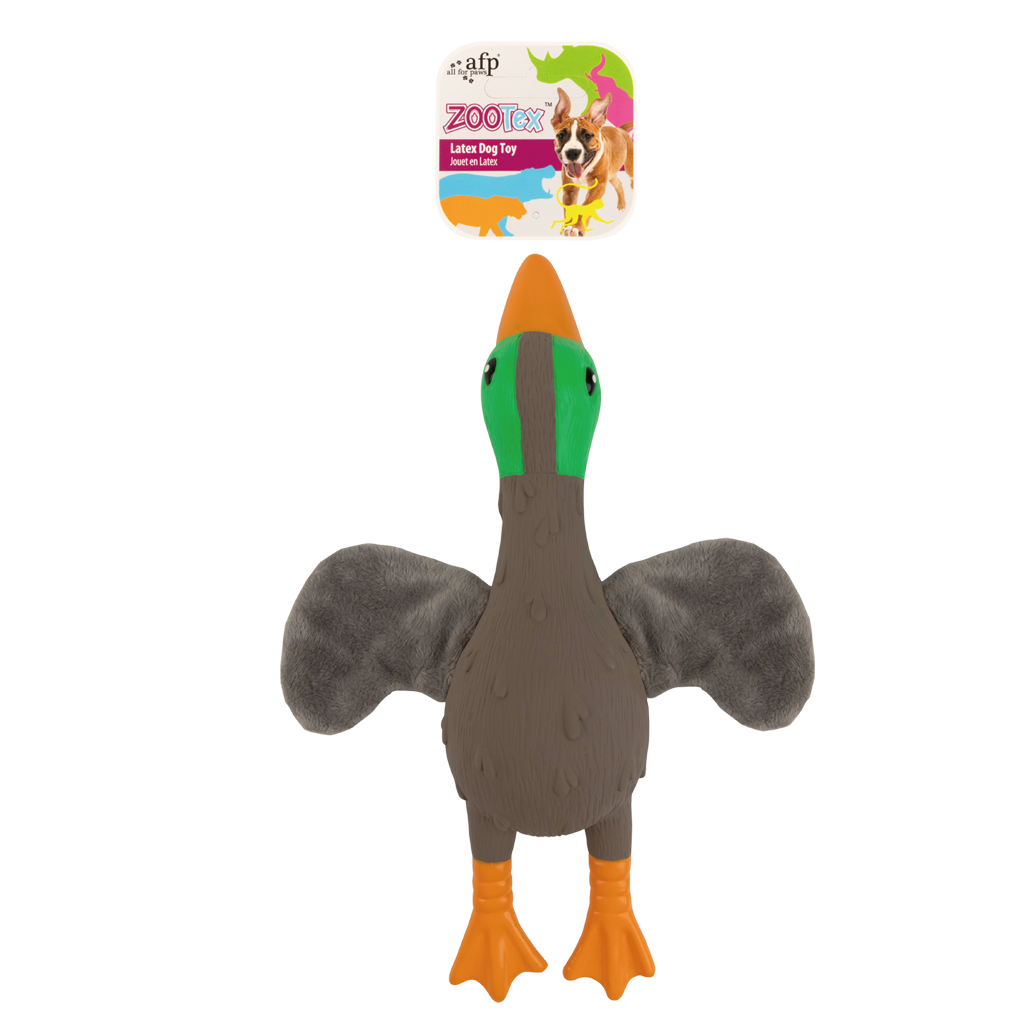 AFP Soft Wing Canard jouet en latex pour chien marron