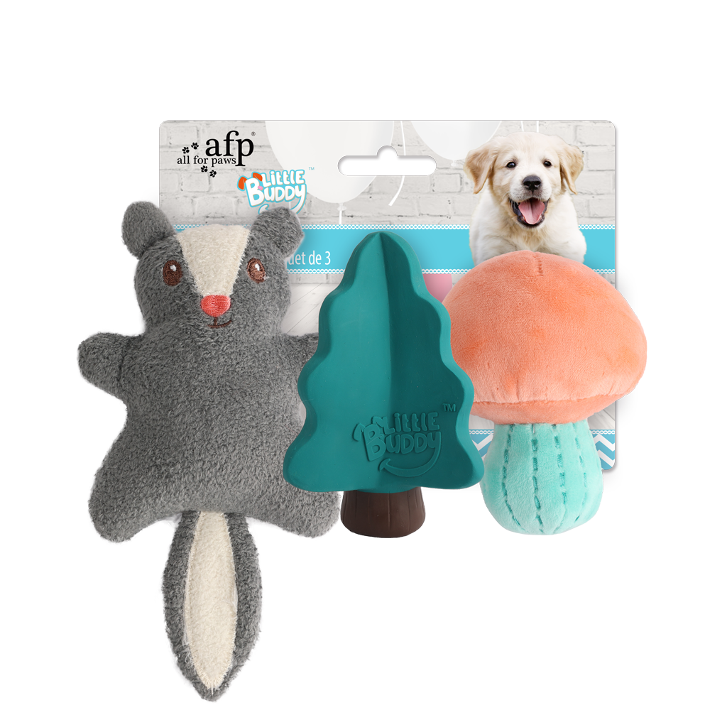 AFP Little Buddy Pack de 3 peluches et jouet Woodland chiot