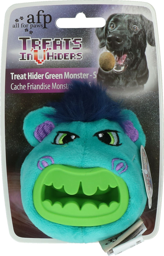 AFP Treat Hider Small Grünes Monster Kuscheltier für Leckerlis