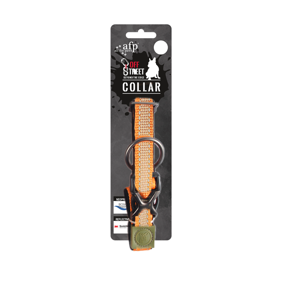 AFP Off Street Dog Collar halsband Mandarijn L