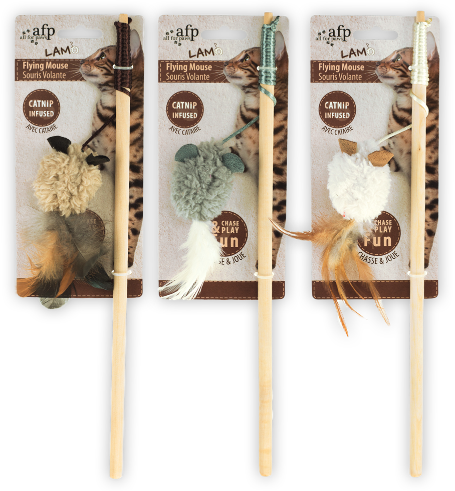 AFP Lambswool Flying Mouse kattenhengel met catnip