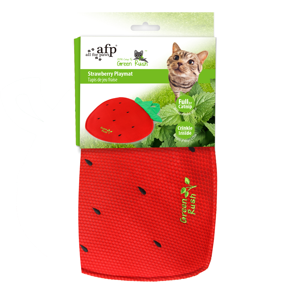 AFP Green Rush Play Mat Aardbei kattenspeelmat met catnip