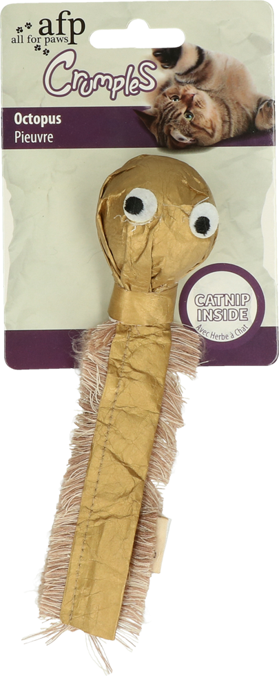 AFP Crumples Octopus papieren kattenspeeltje met catnip
