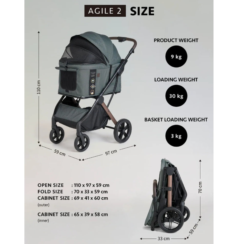 FikaGo Agile 2 hondenbuggy tot 30 kg