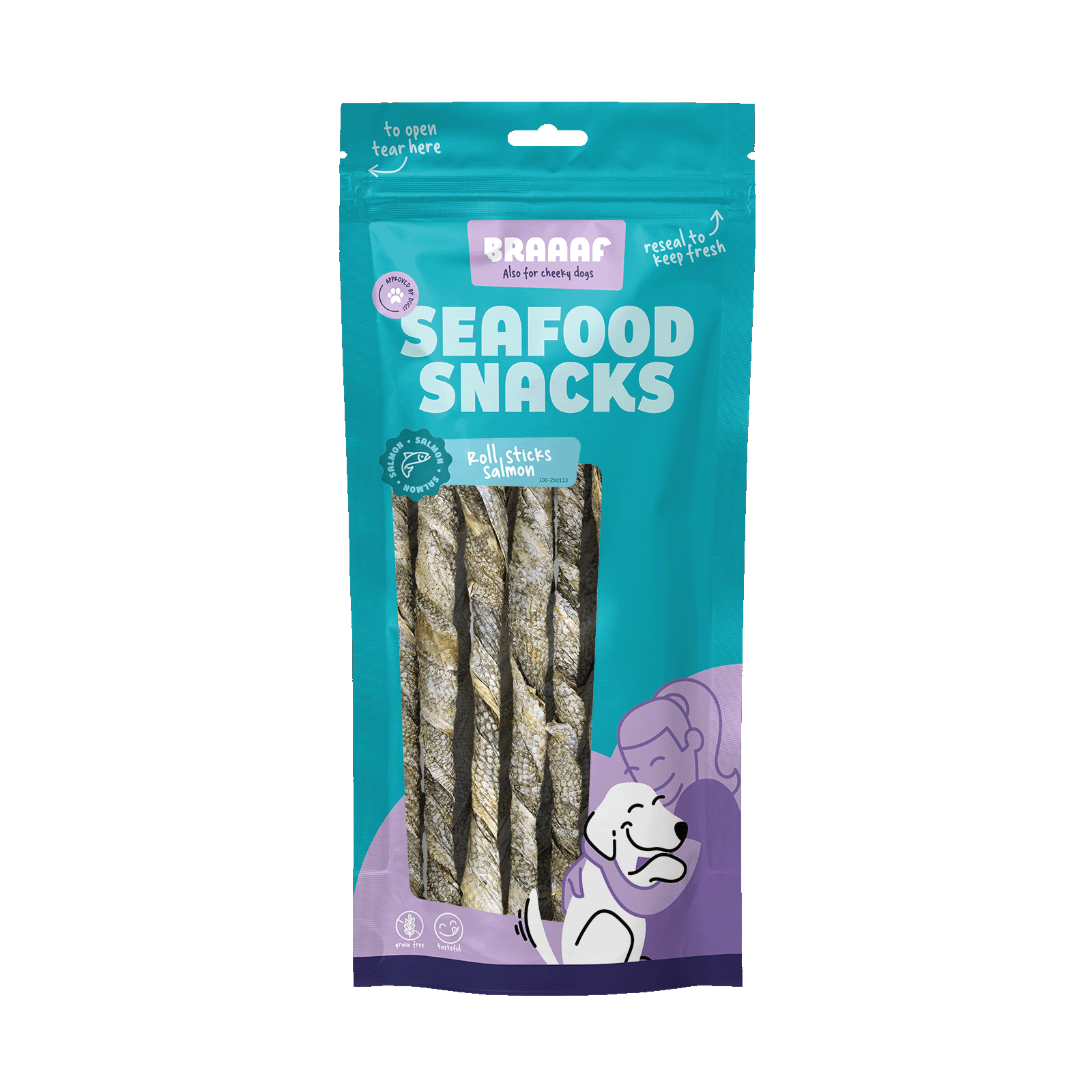 Braaaf Seafood Lachs Roll Sticks 20 cm (8 Stück)