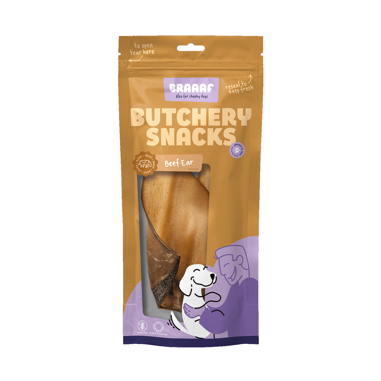 Braaaf Butchery Snacks Oreille de boeuf 2 pièces