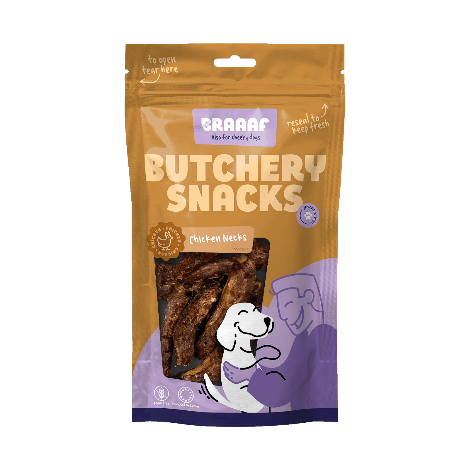 Braaaf Butchery Snacks Kippennekken 125 g