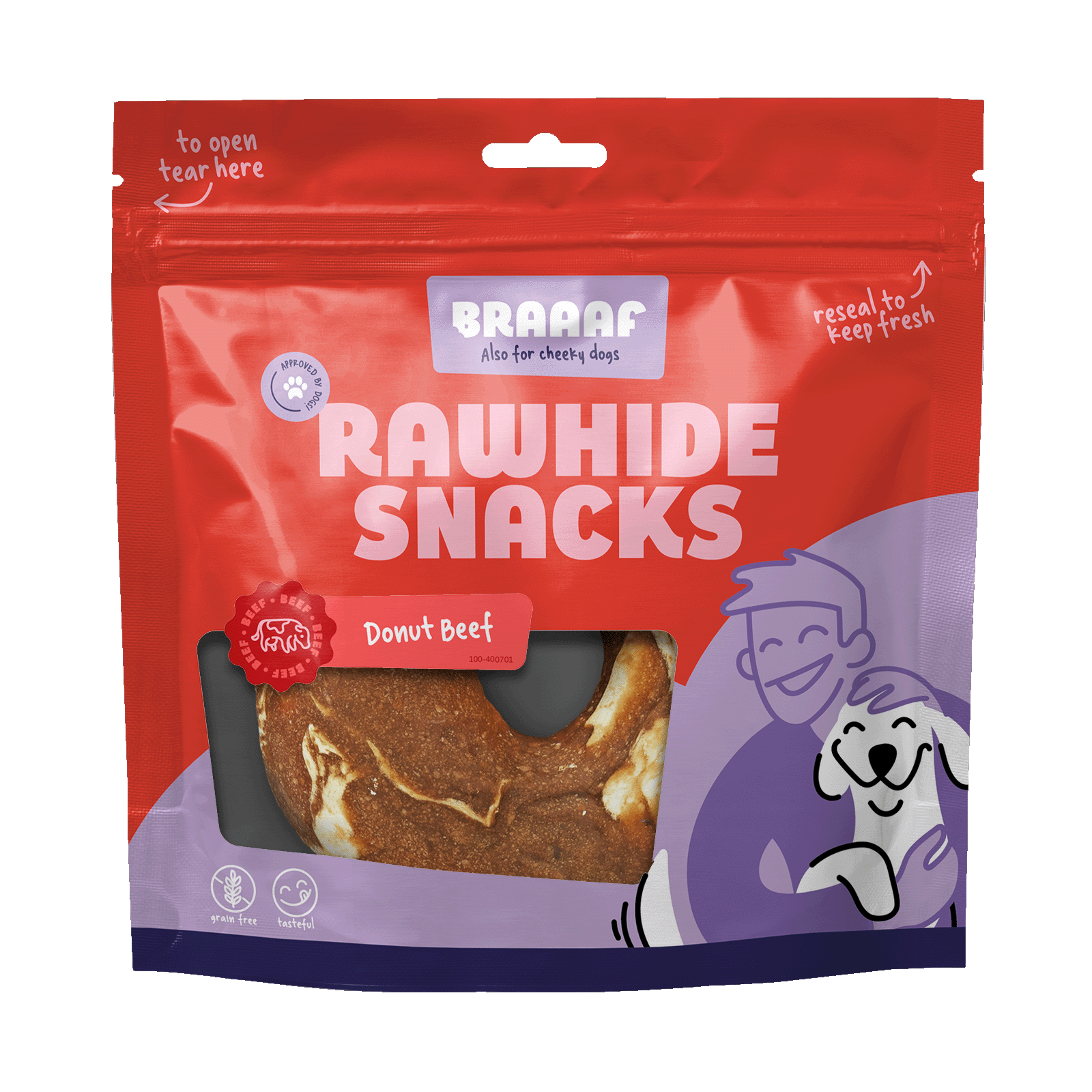 Braaaf Rawhide Donut bœuf & poisson
