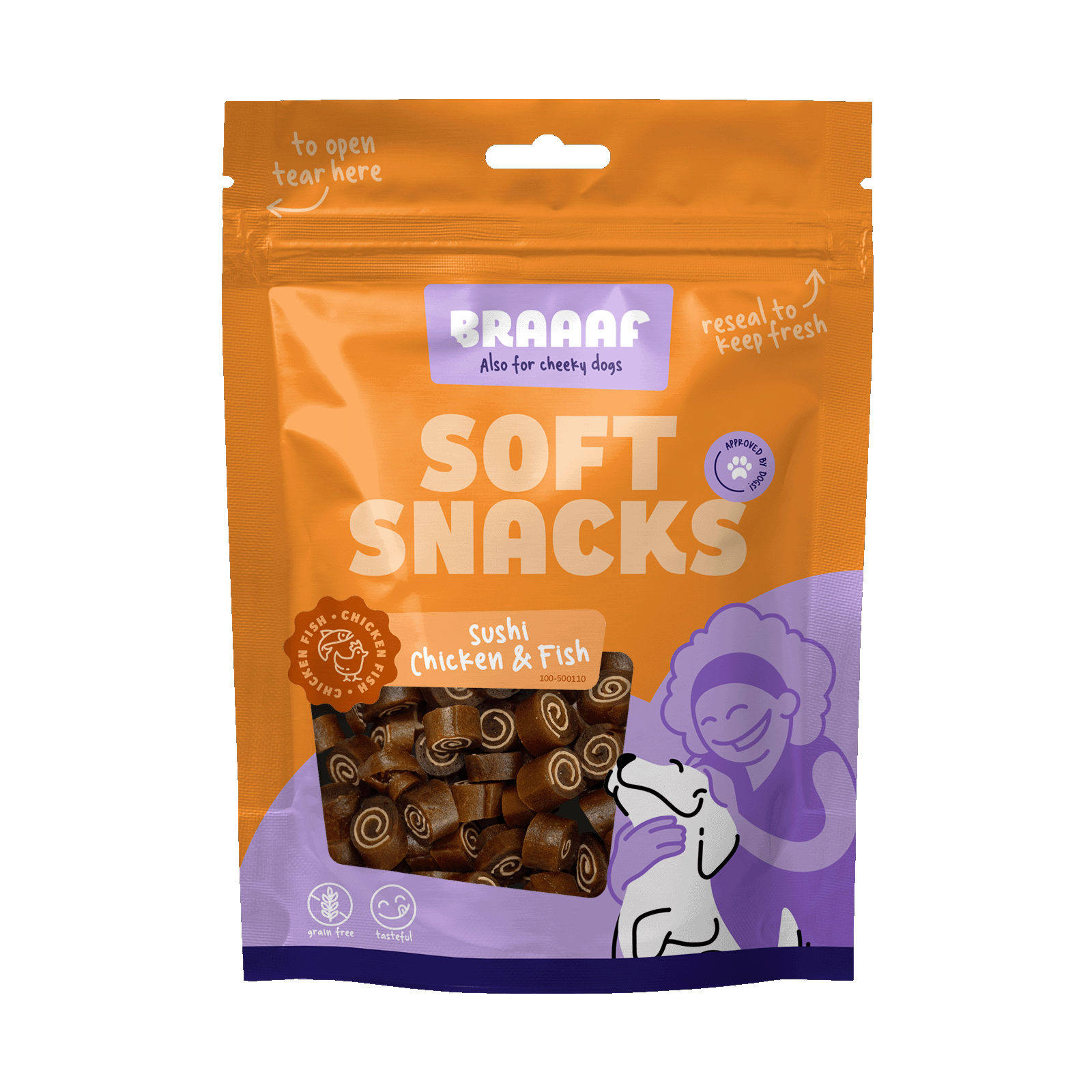 Braaaf Soft Snack Sushi - Kip & Vis