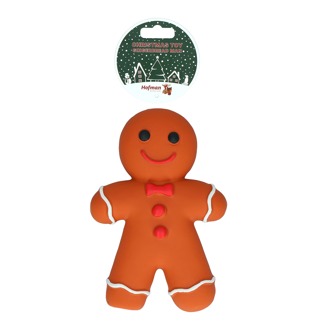 Jouet en latex de Noël Biscuit pain d'épices pour chien Hofman Animal Care
