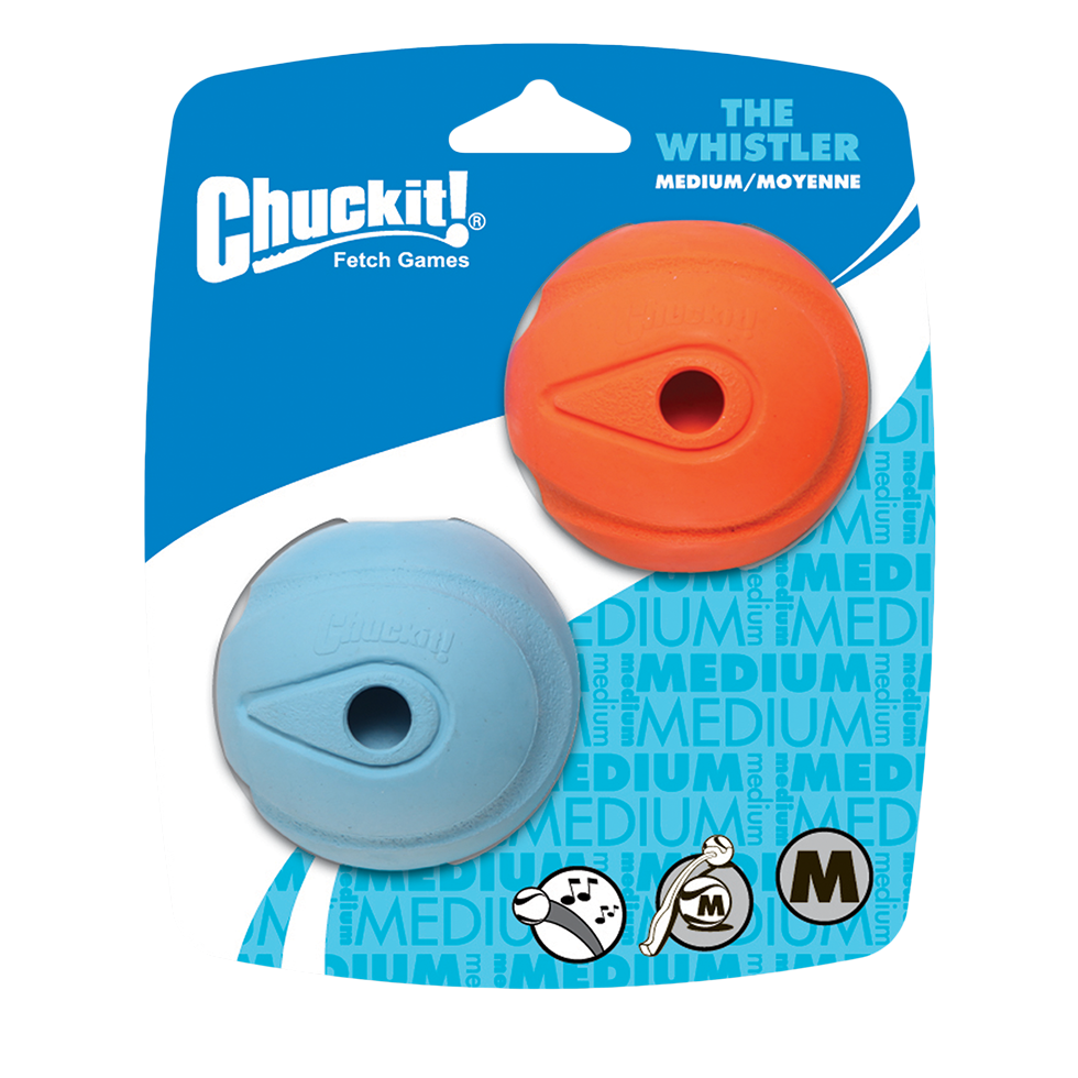 CHUCKIT The Whistler balle pour chien caoutchouc M 6 cm 2 pièces