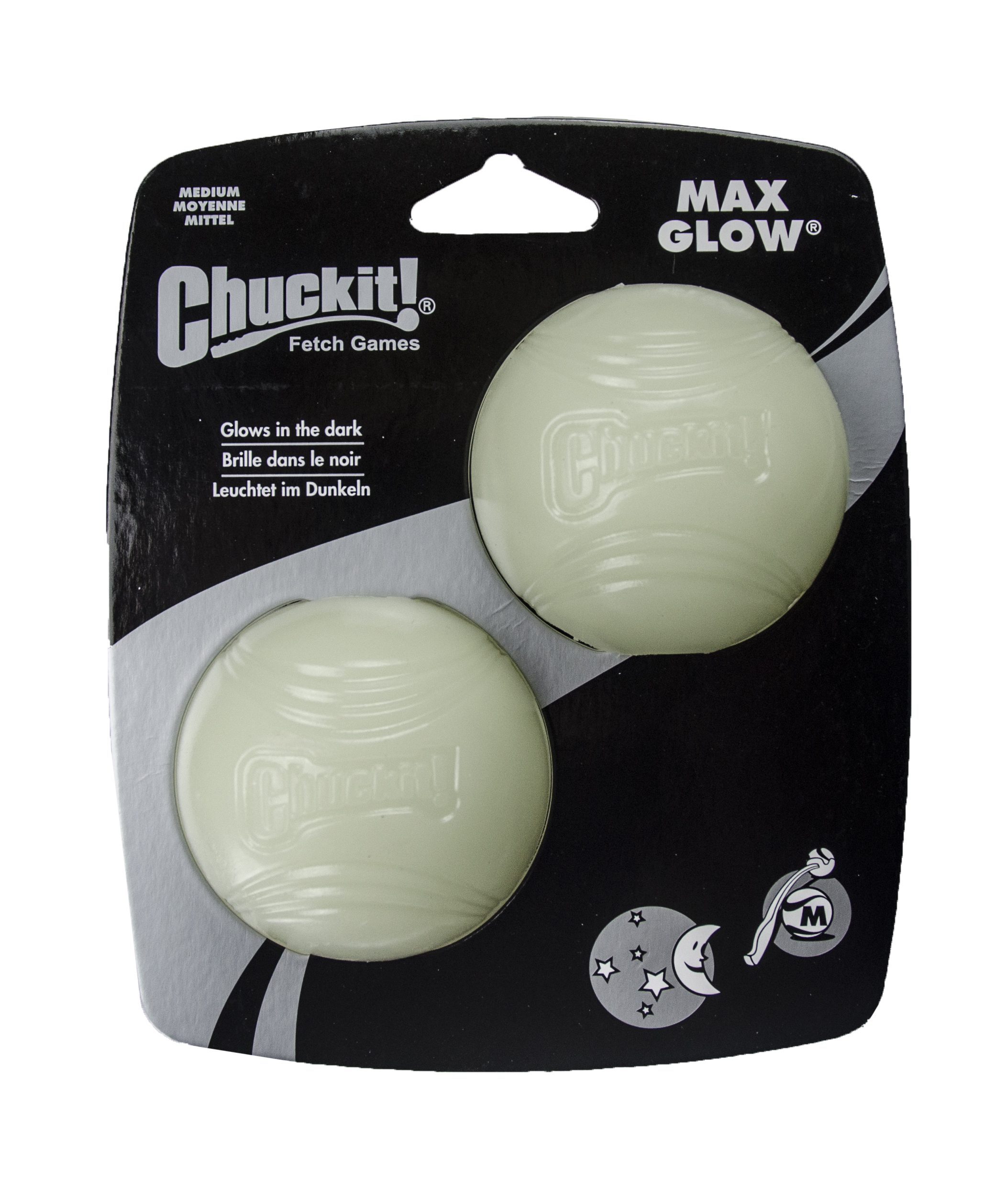 Chuckit! Max Glow M (2-pack) lichtgevende apporteerbal