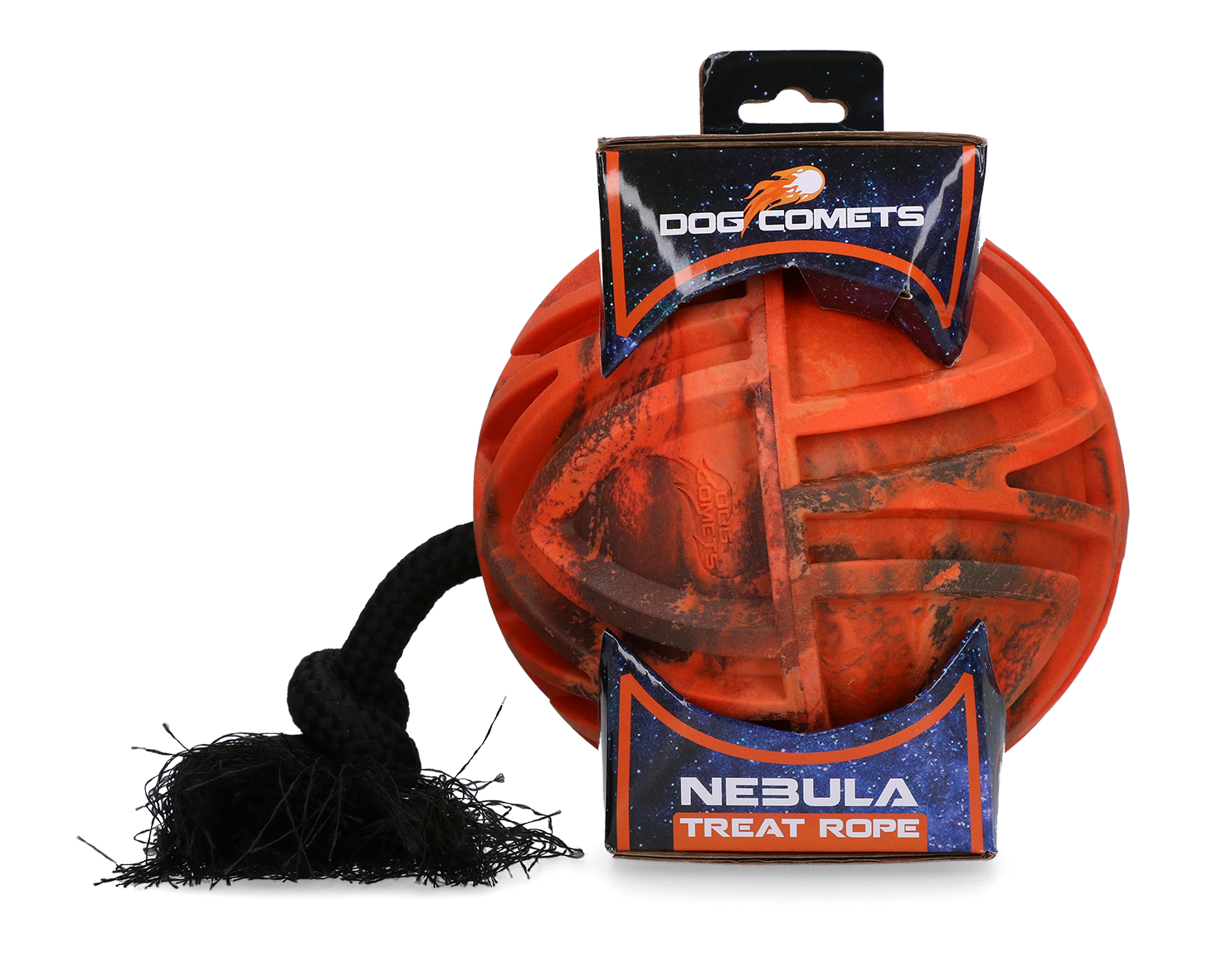 Dog Comets Nebula Treat Rope Leckerli-Ball mit Seil Orange