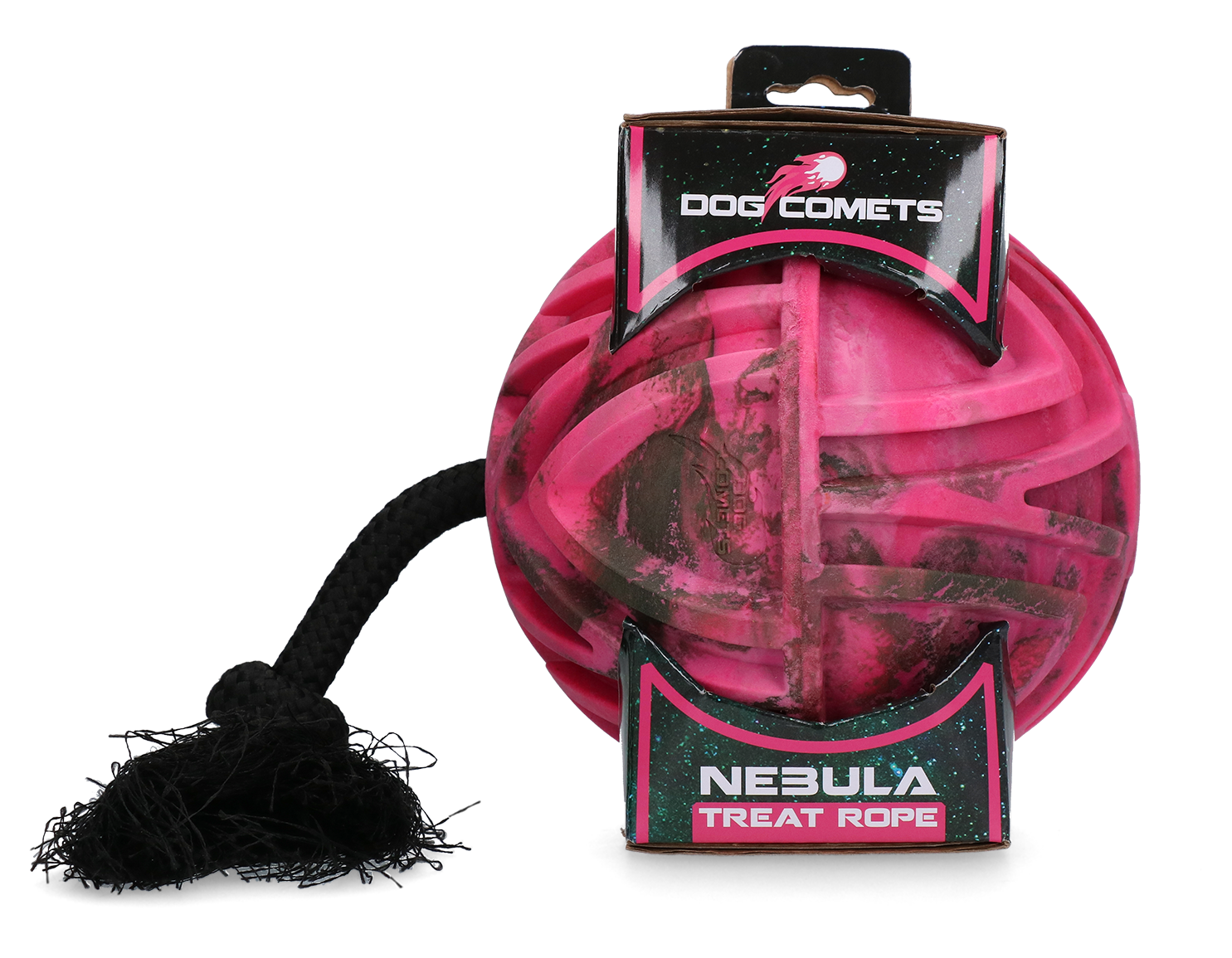 Dog Comets Nebula Treat Rope Leckerli-Ball mit Seil Rosa