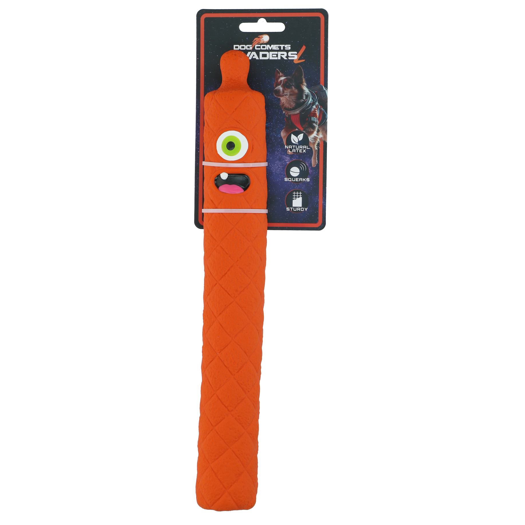 Dog Comets Latex Invaders jouet en latex pour chien orange L