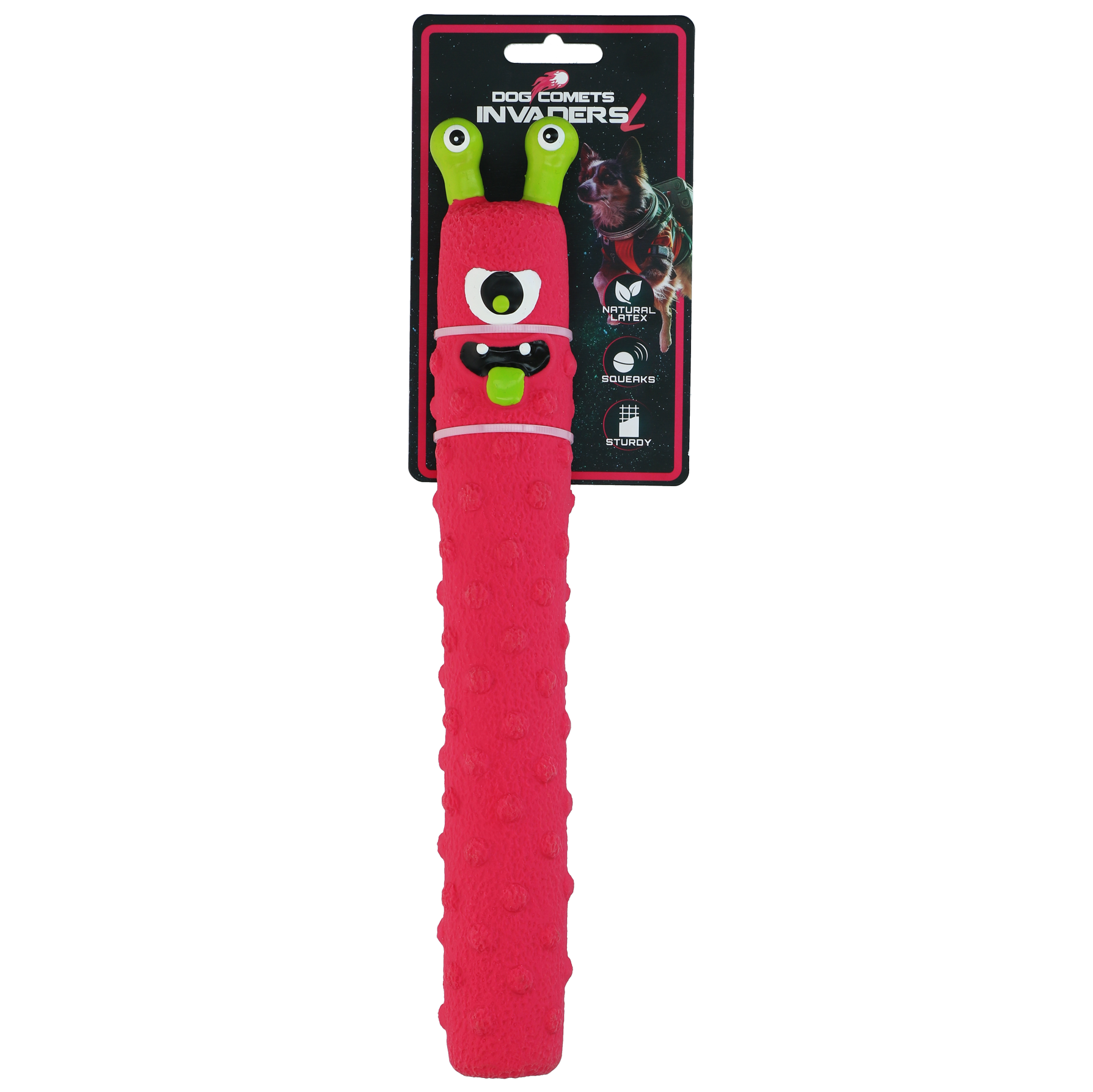 Dog Comets Latex Invaders Latex Hundespielzeug Rosa L