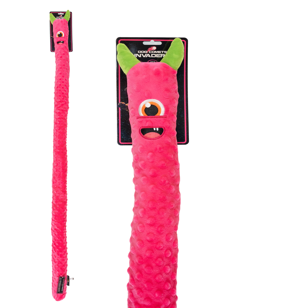 Dog Comets Invaders XXL peluche jouet pour chien rose 150 cm
