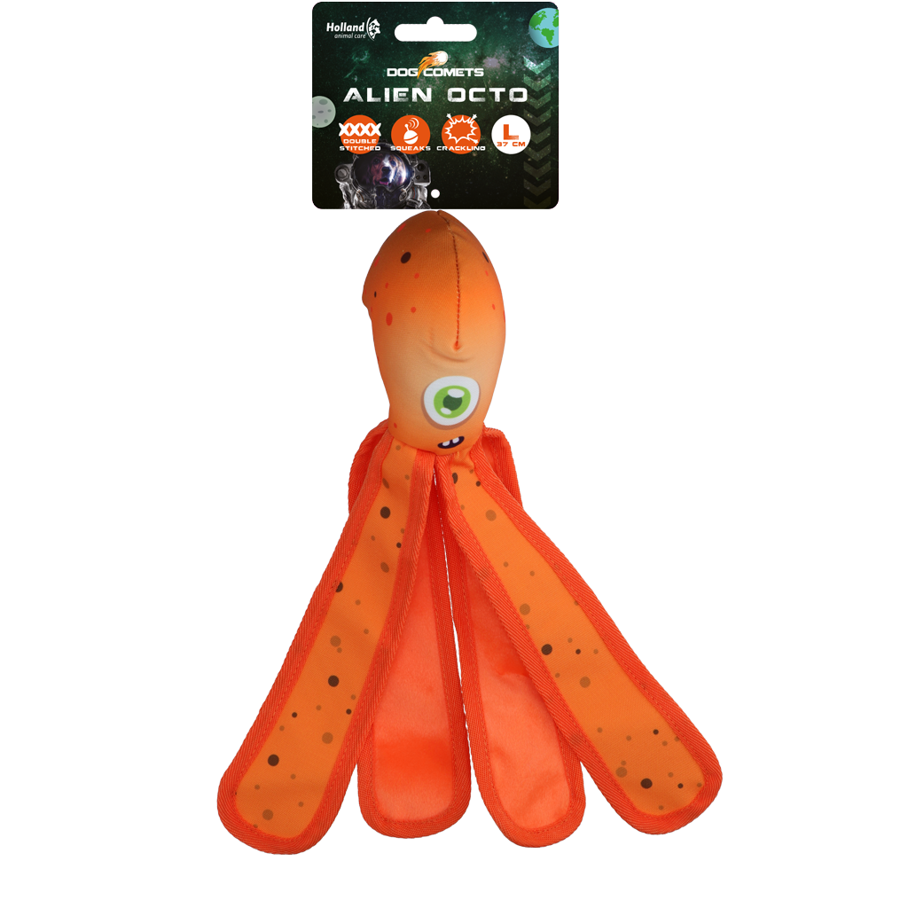 Dog Comets Alien Octo hondenspeelgoed Oranje L