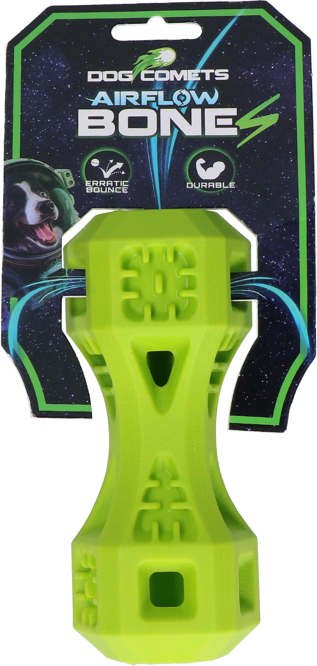 Dog Comets Airflow Bone jouet pour chien vert S