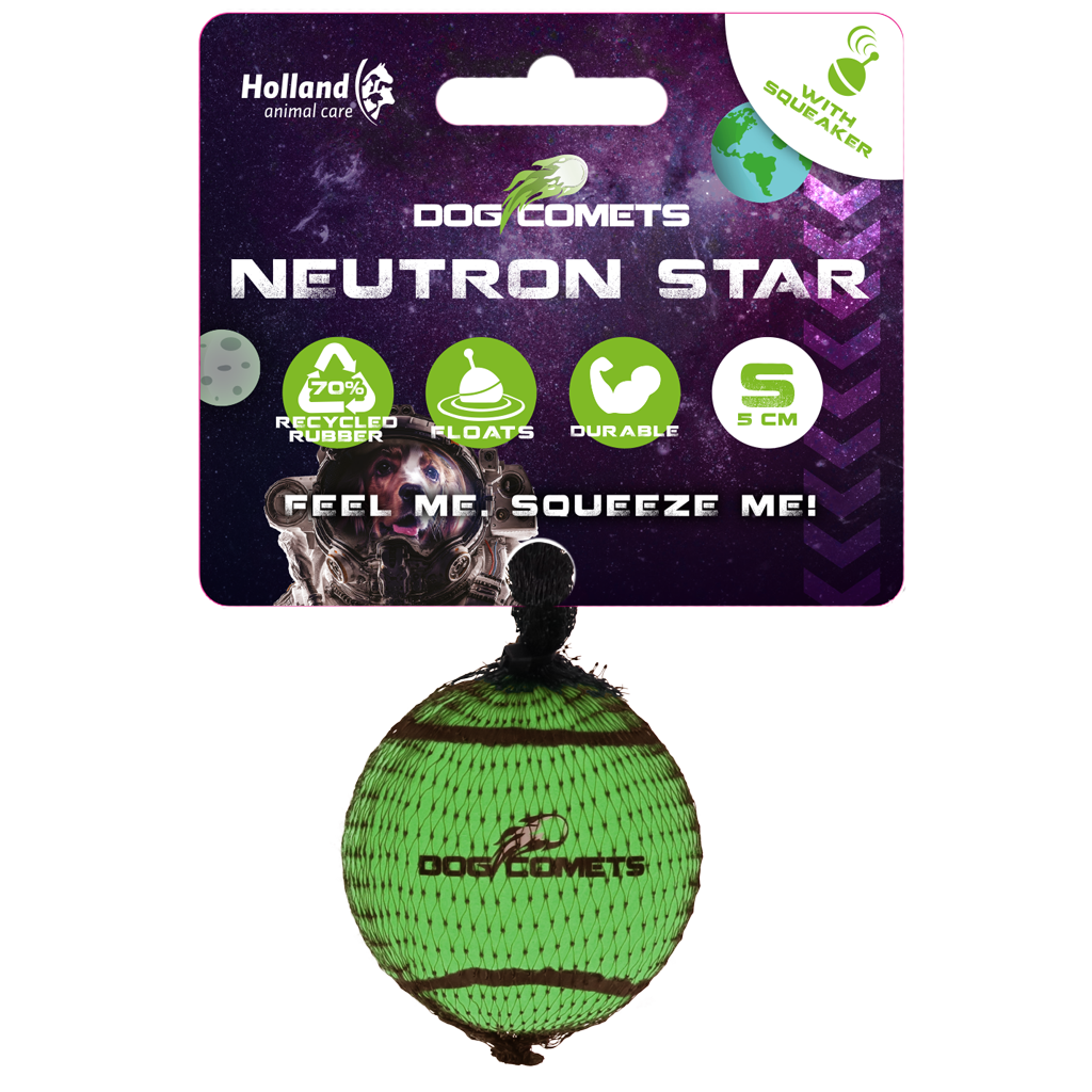 Dog Comets Neutron Star tennisbal met pieper S Groen