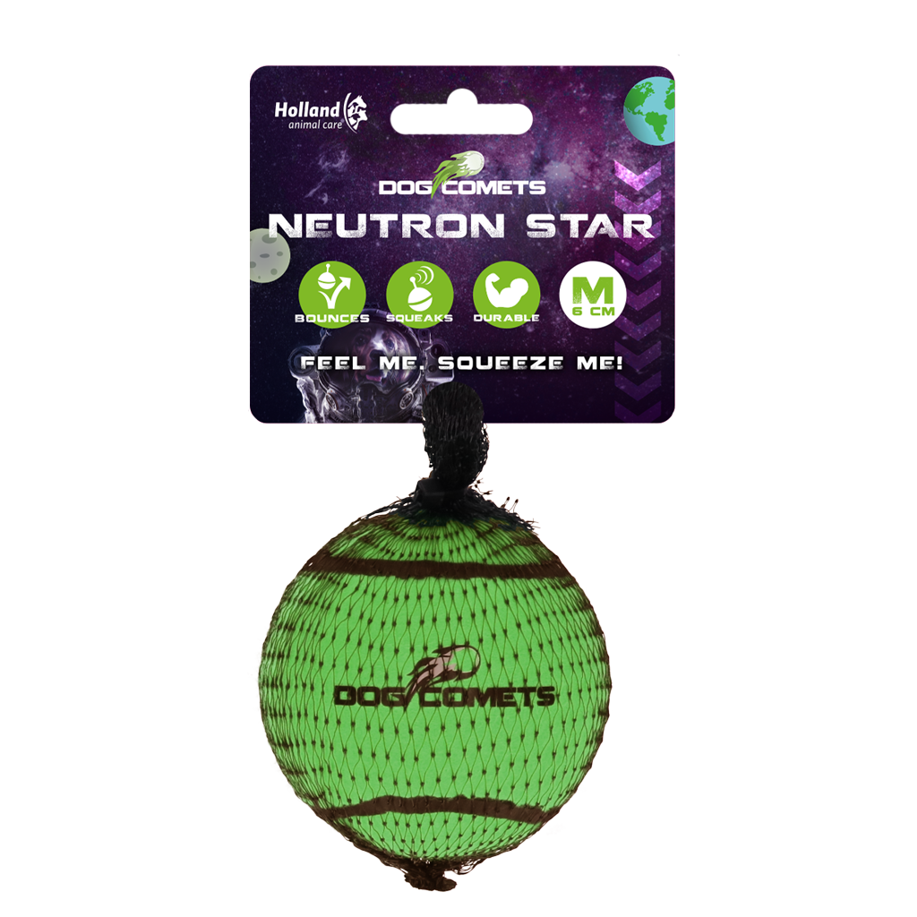 Dog Comets Neutron Star tennisbal met pieper M Groen