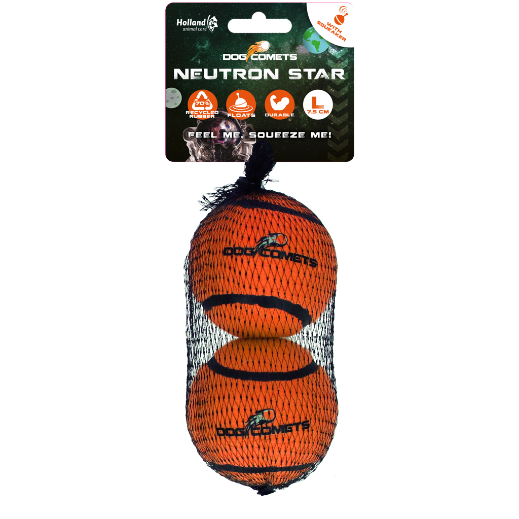 Dog Comets Neutron Star balle de tennis avec squeaker L orange (lot de 2)
