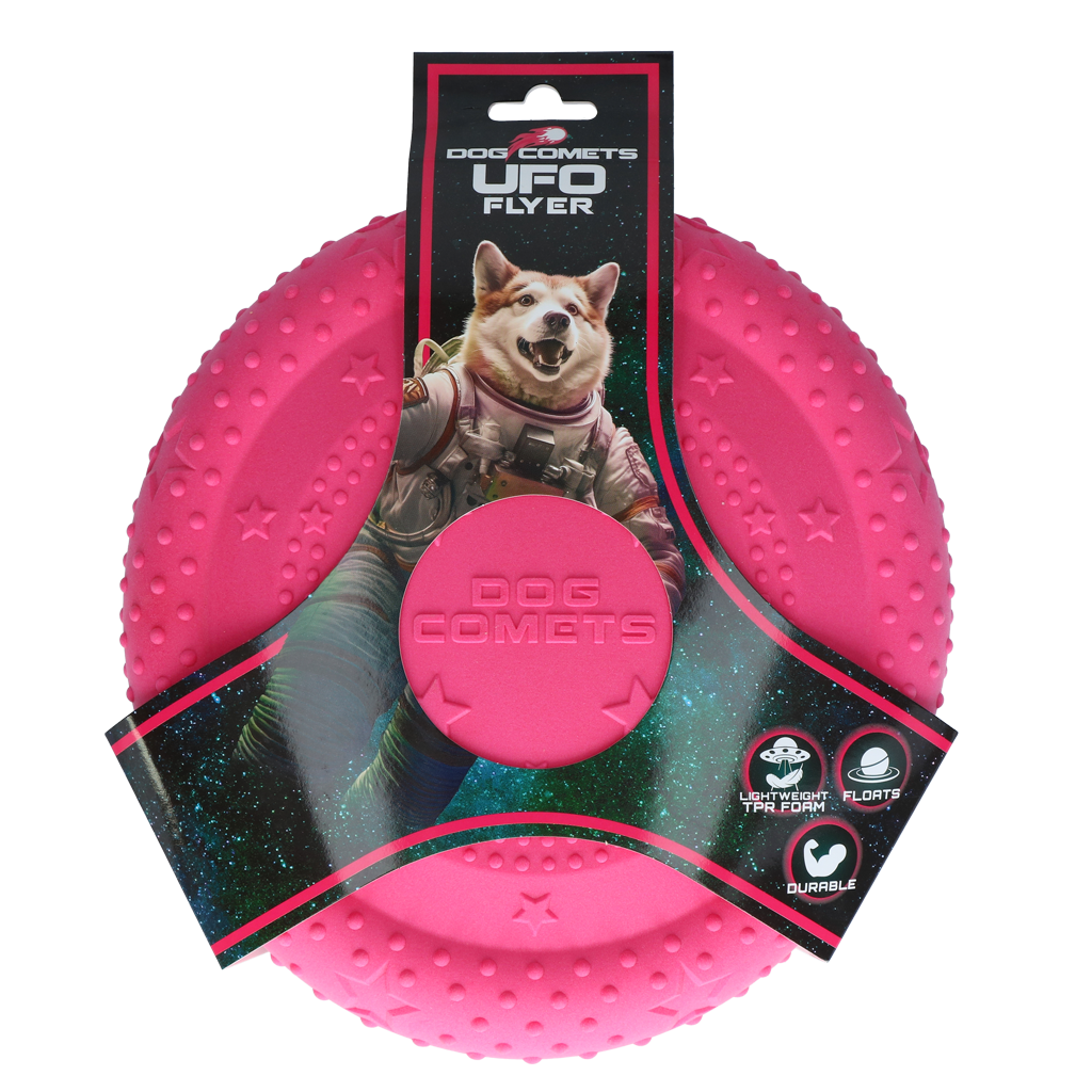 Dog Comets UFO Flyer hondenfrisbee Roze M