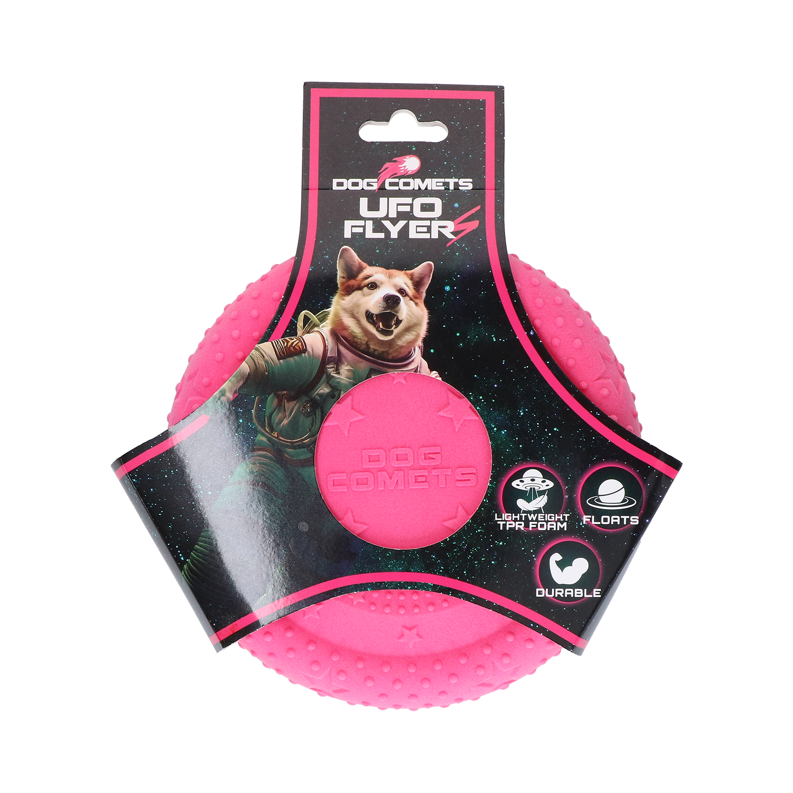 Dog Comets UFO Flyer hondenfrisbee Roze S