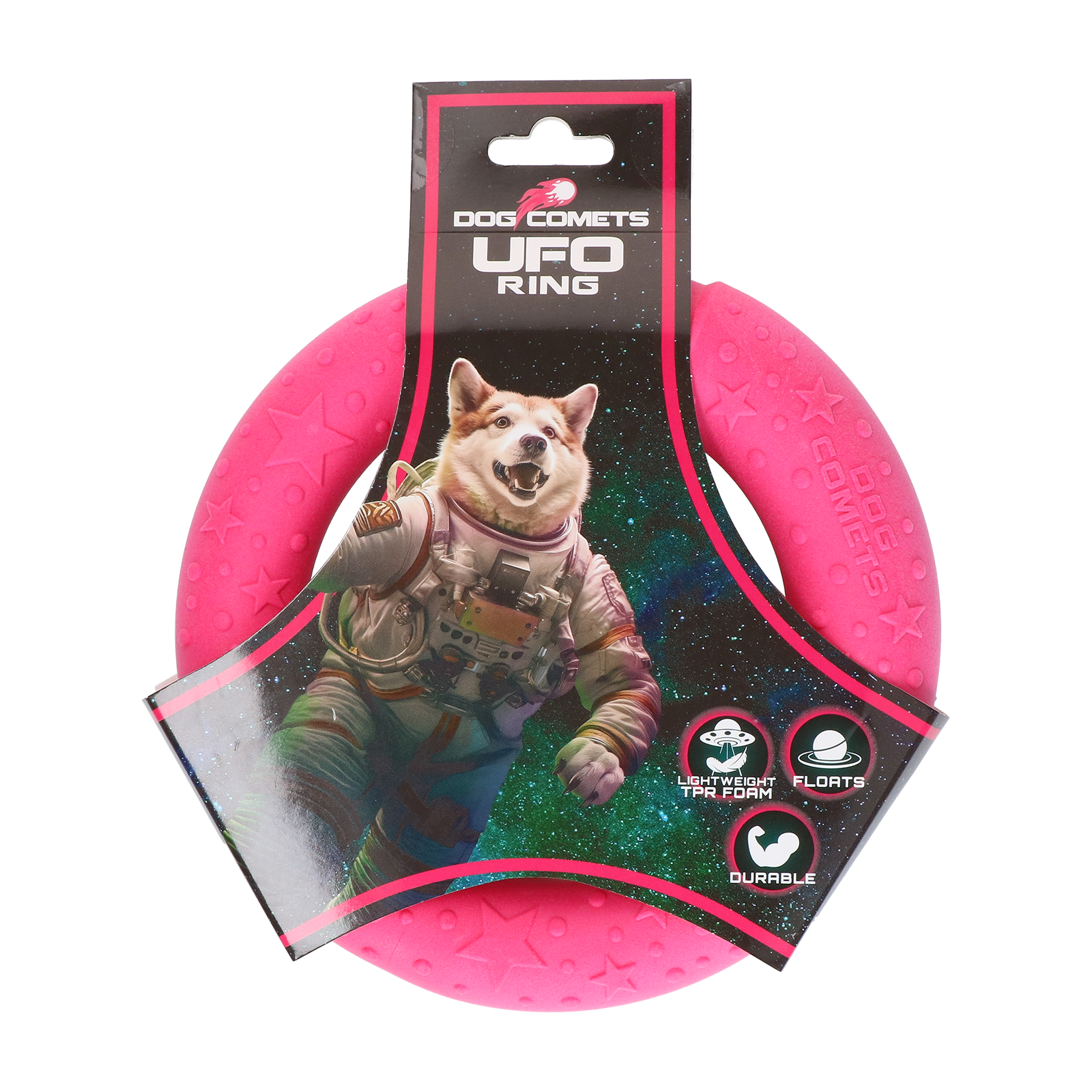 Dog Comets UFO Ring anneau de lancer pour chien Rose S