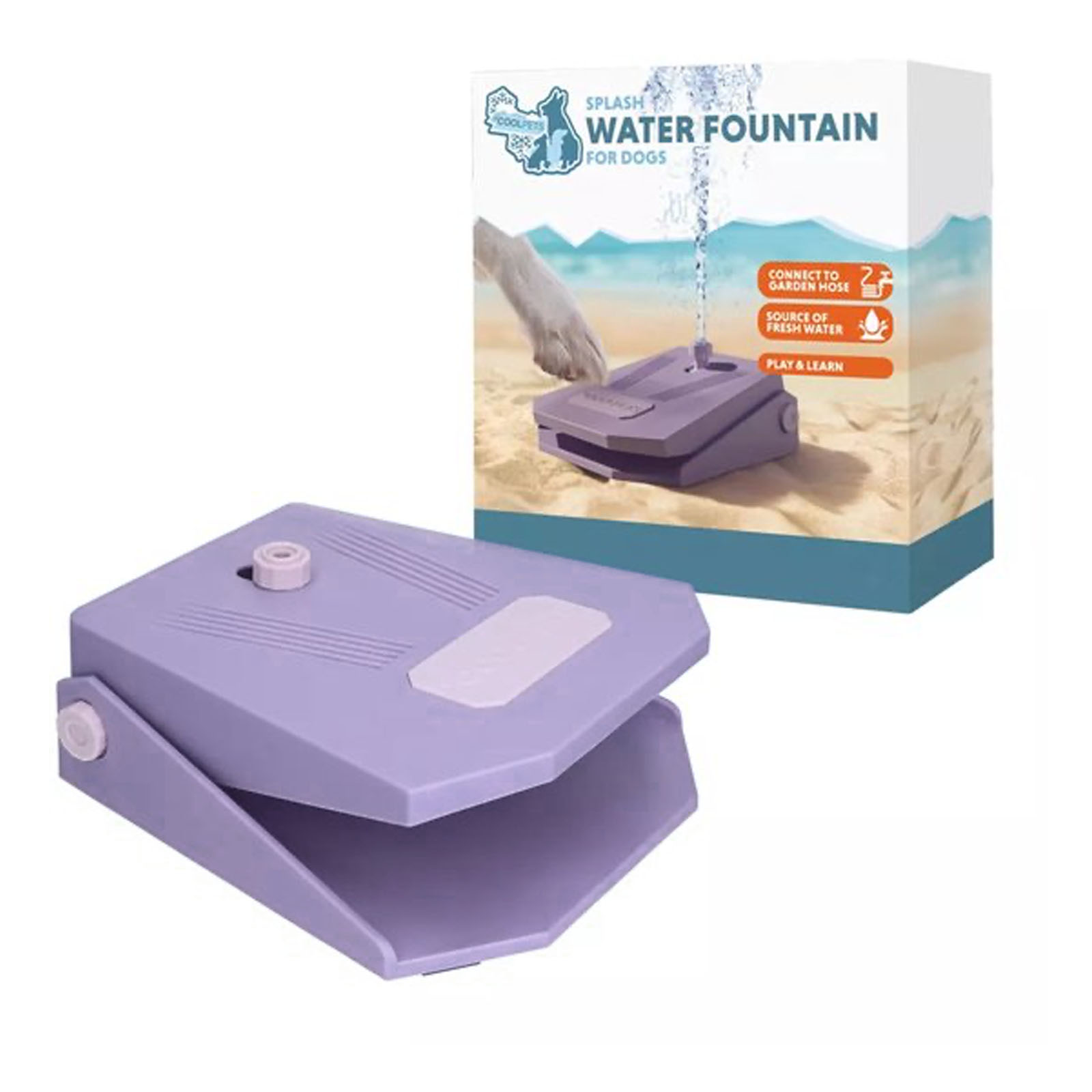 Coolpets Splash Water Fountain Trinkbrunnen Lila