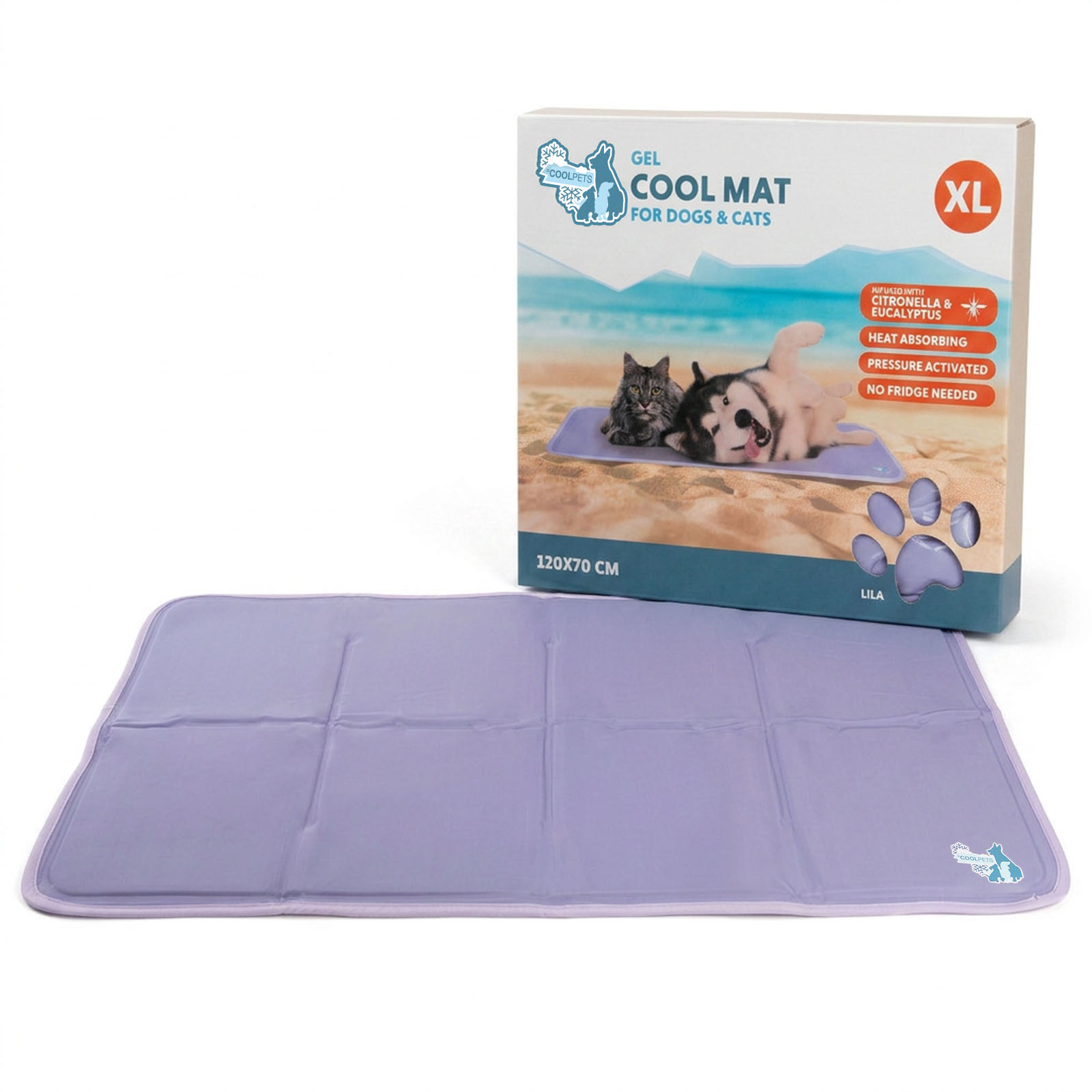 Coolpets Gel Cooling Mat tapis rafraîchissant lilas XL
