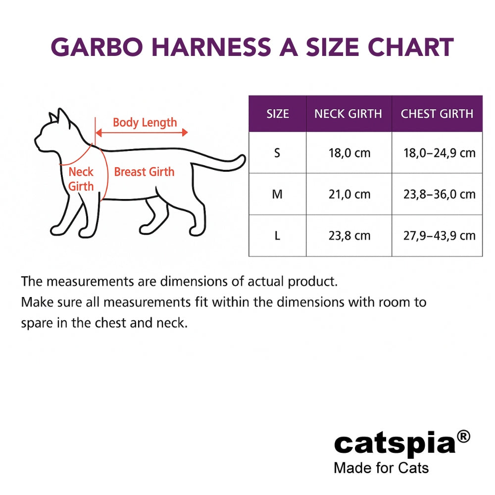 Catspia Katzengeschirr - Garbo Black / Medium