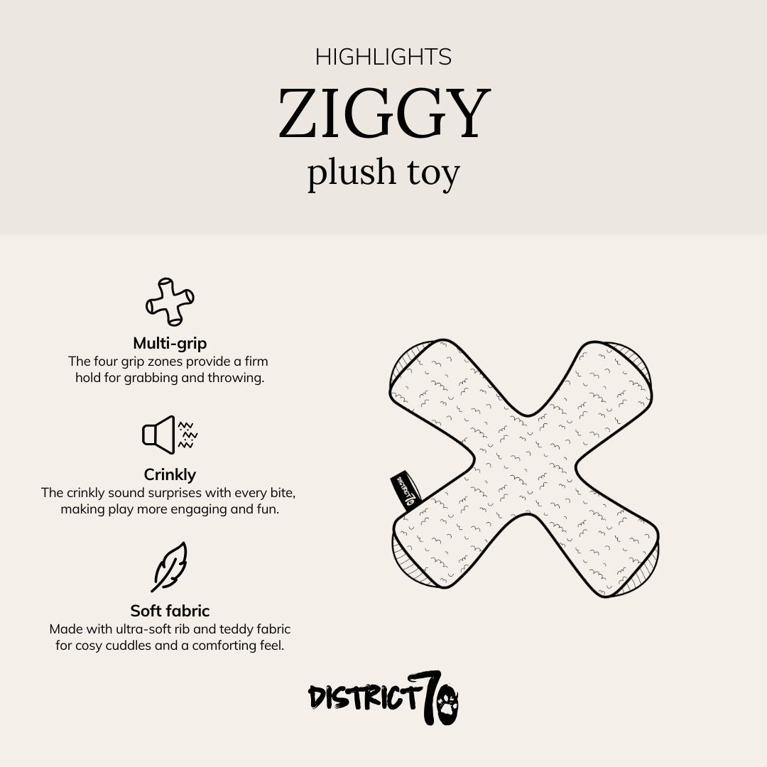 District 70 ZIGGY pluche hondenspeelgoed polyester piepend Ø20 cm