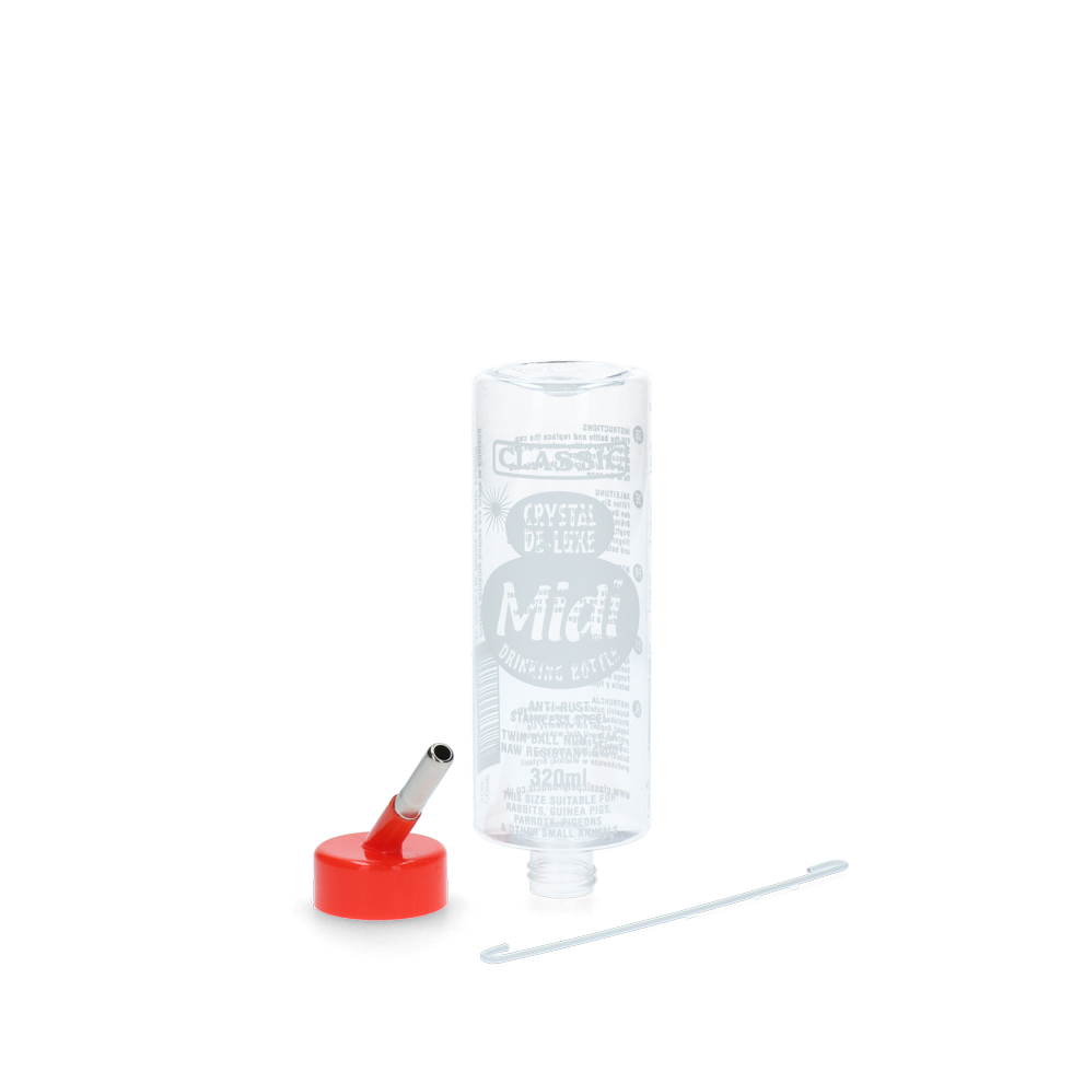 CLASSIC Drinkfles Plastic Cavia Lekvrij RVS-tuit met 2 kogels | Gerecycled materiaal - Transparant - 320 ml