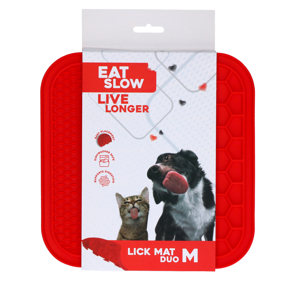 Eat Slow Live Longer Lick Mat Duo Schleckmatte M Rot
