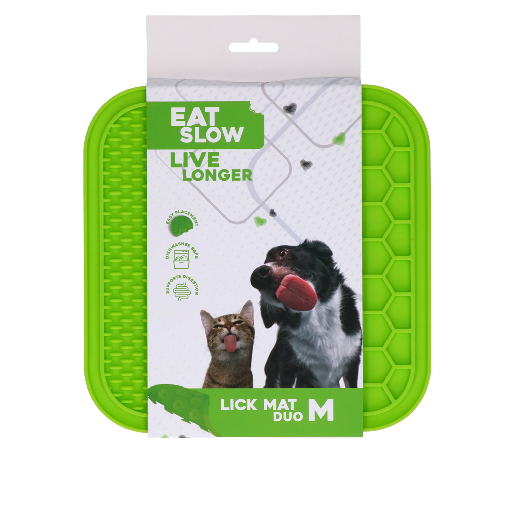 Eat Slow Live Longer Lick Mat Duo tapis de léchage M Vert