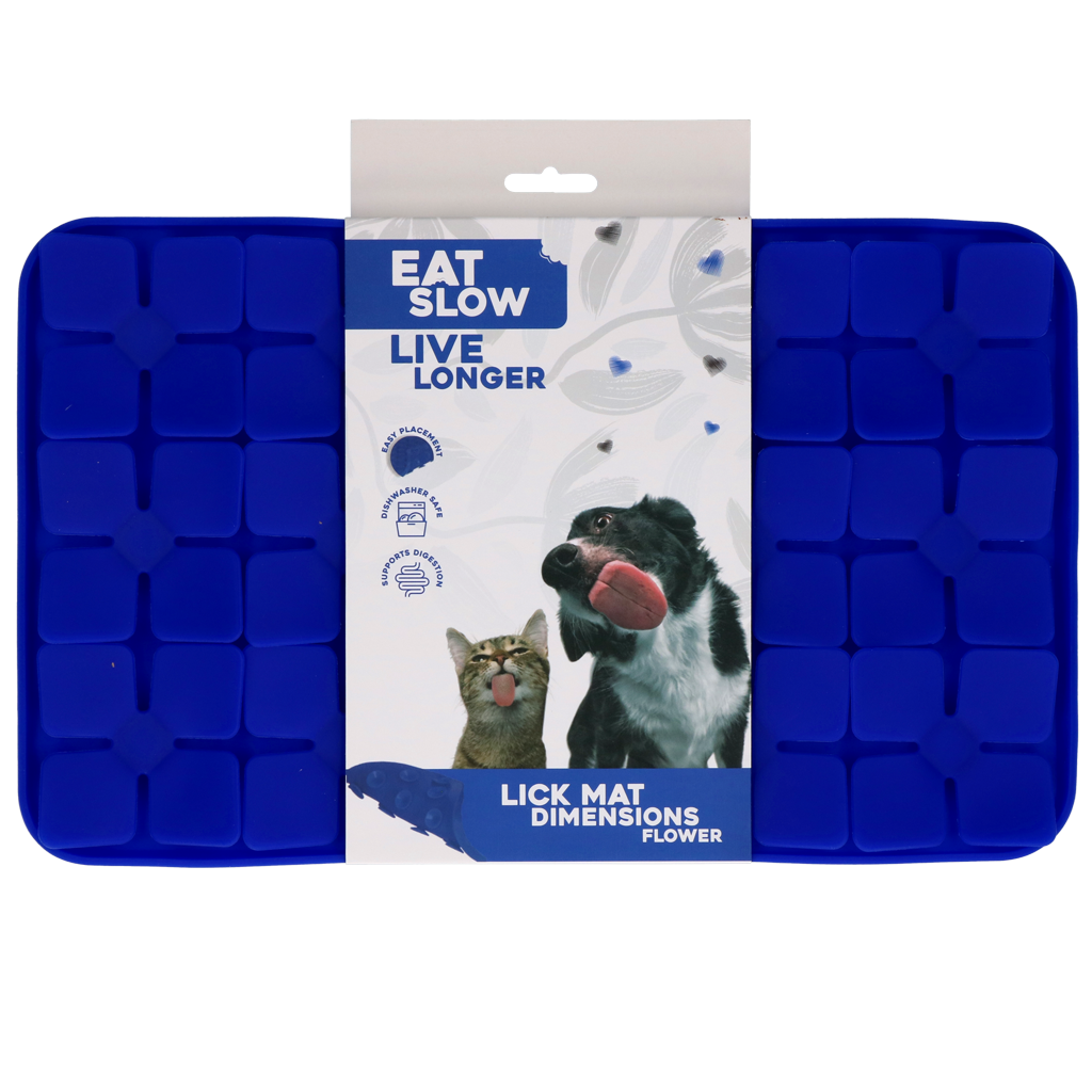 Eat Slow Live Longer Likmat Dimensions Flower Blauw 21 x 34 cm
