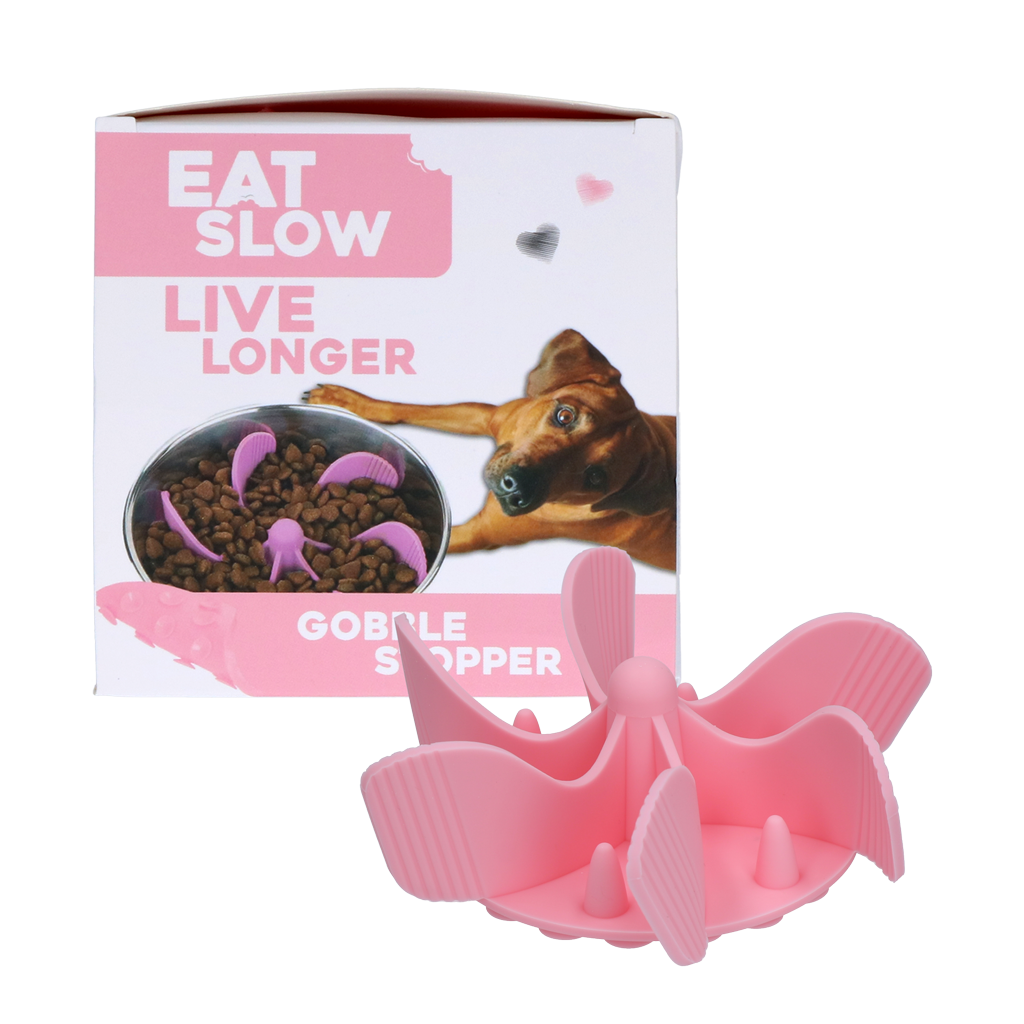 Eat Slow Live Longer Insert anti-glouton Gobble Stopper rose M