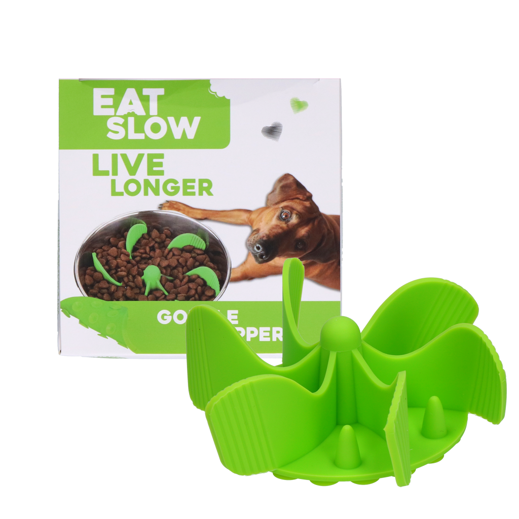 Eat Slow Live Longer Anti-Schling-Einsatz Gobble Stopper grün M