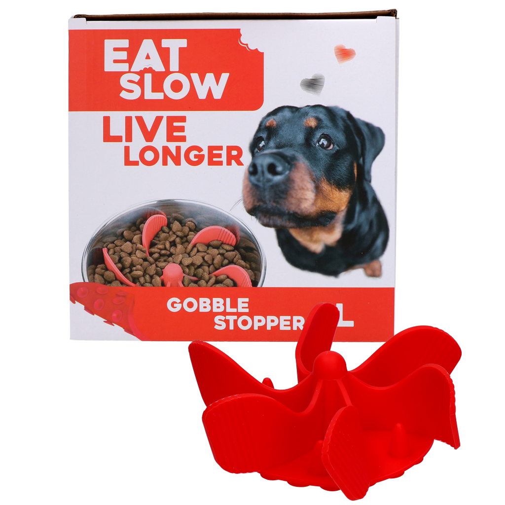 Eat Slow Live Longer Insert anti-glouton Gobble Stopper rouge L