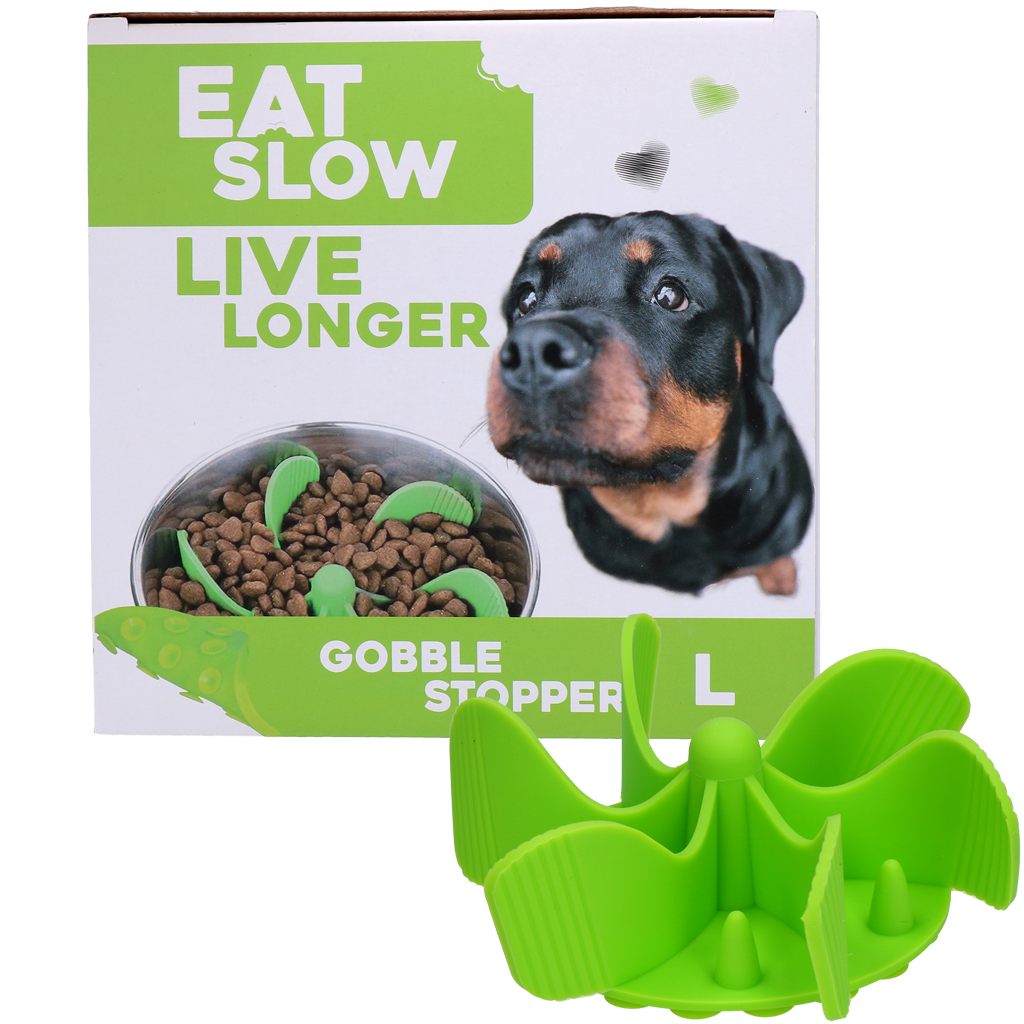 Eat Slow Live Longer Anti-Schling-Einsatz Gobble Stopper grün L