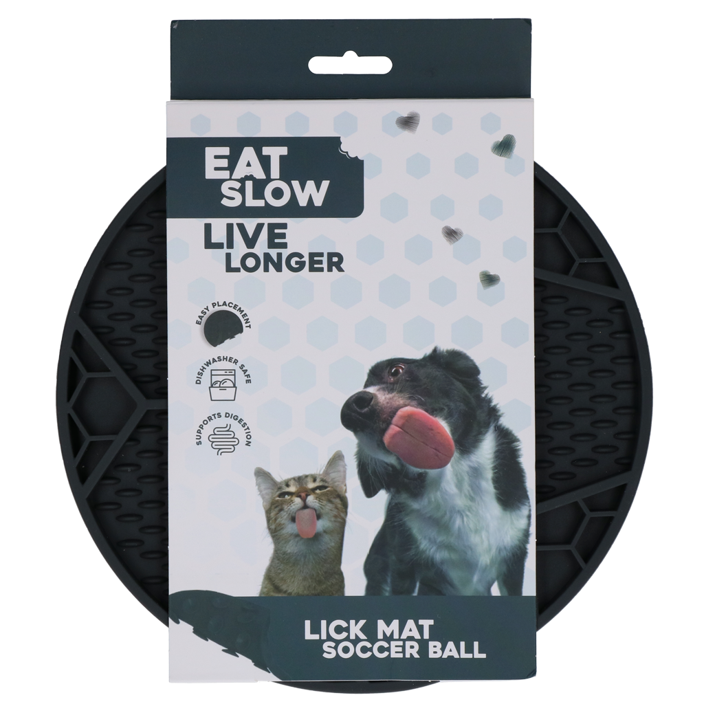 Eat Slow Live Longer Schleckmatte Soccer Ball grau 22 cm