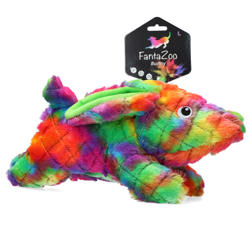FantaZoo Bunny L peluche lapin pour chien avec squeaker