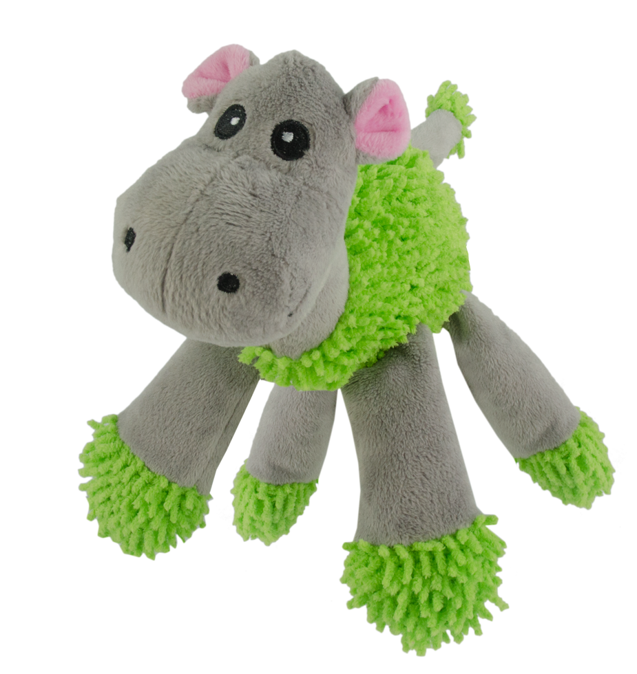 Fuzzle Nijlpaard hondenknuffel met 5 piepers 22 cm