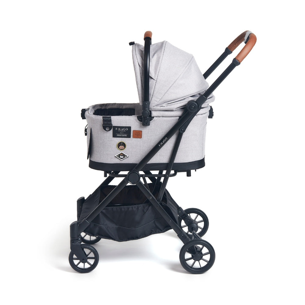 Flytta Plus - Detachable Pet Stroller (tot 20kg) - Grey Huskey