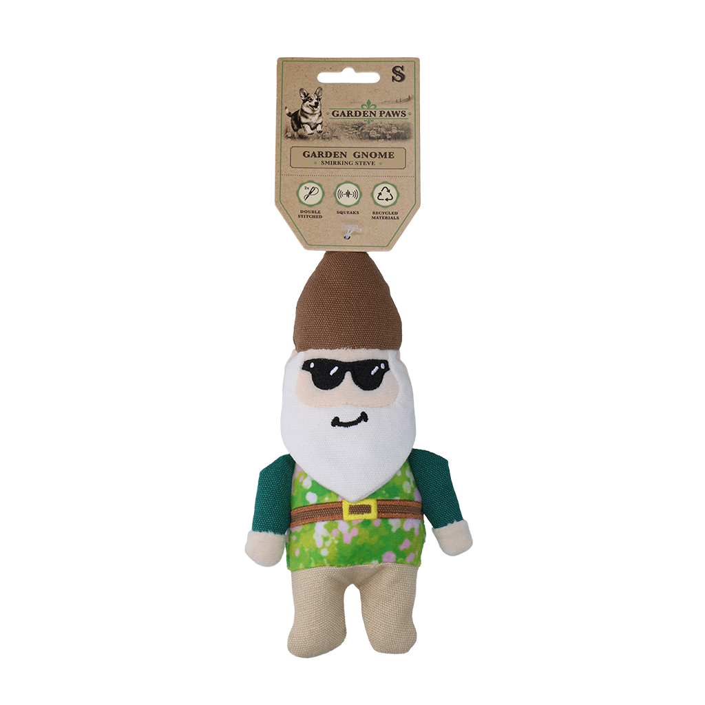 Garden Paws Garden Gnome Smirking Steve hondenspeelgoed maat S
