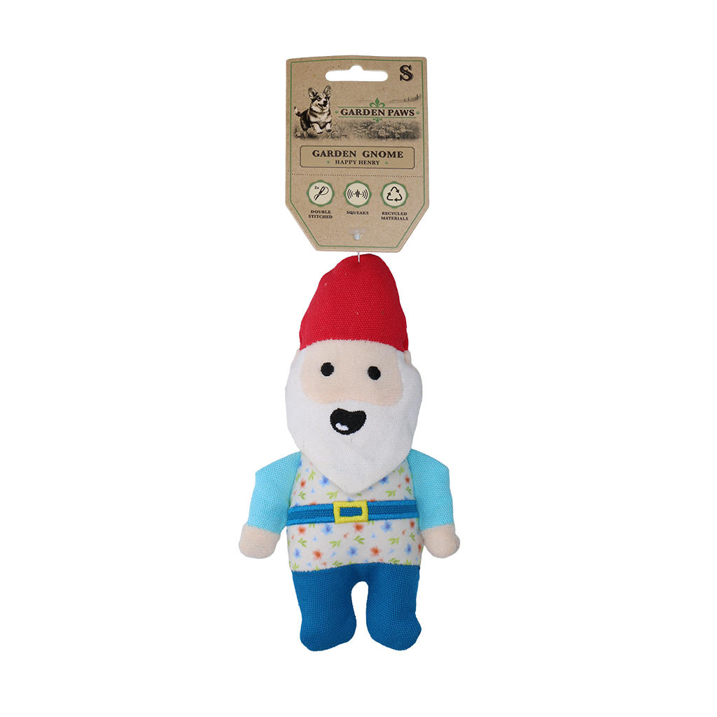 Garden Paws Garden Gnome Happy Henry hondenspeelgoed maat S