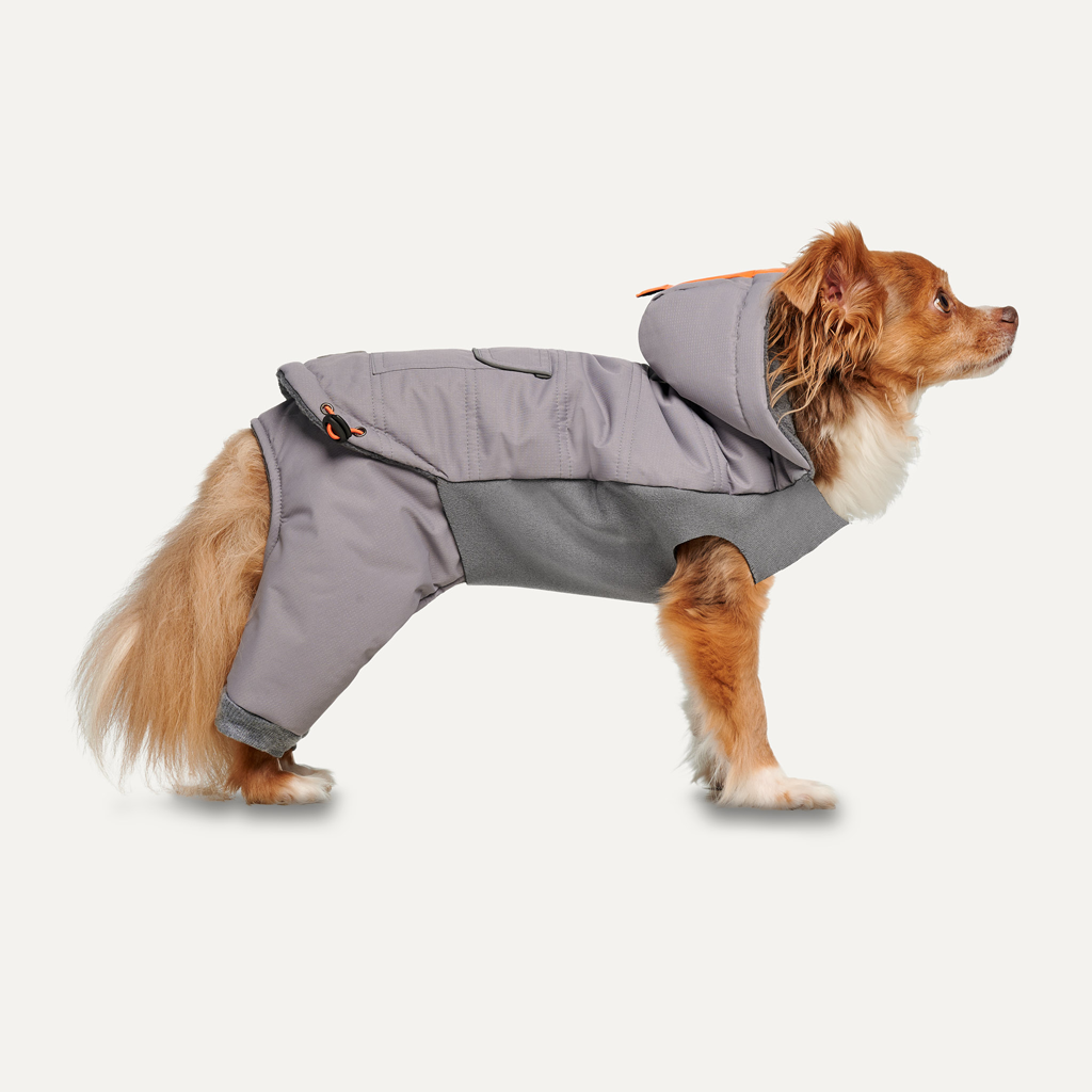 Goo-eez Hooded Full Body Snowsuit Hunde-Schneeanzug XL Grau
