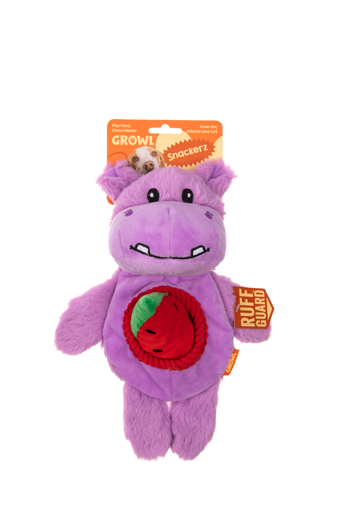 Growl Snackerz Hilda de Hippo intelligentiespeelgoed voor honden